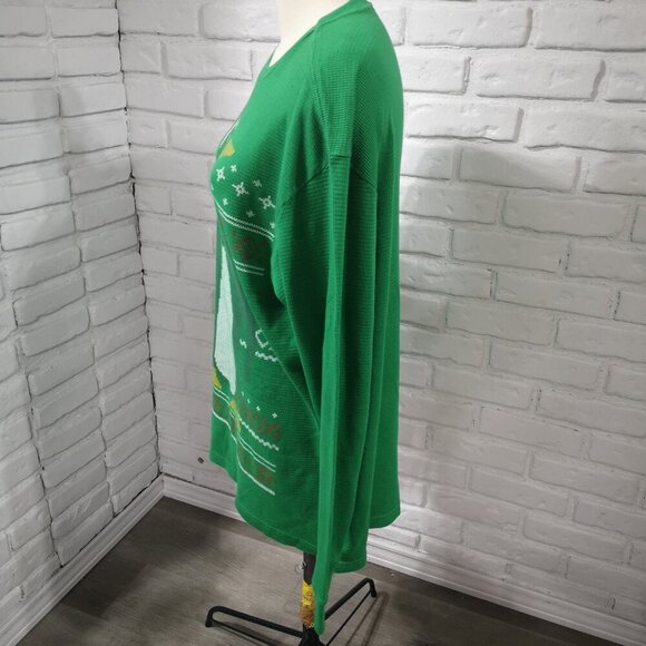 Dec. 25th Ladies Size XL Green Holiday Themed Straight Fit Sleep Shirt - Picture 4 of 8